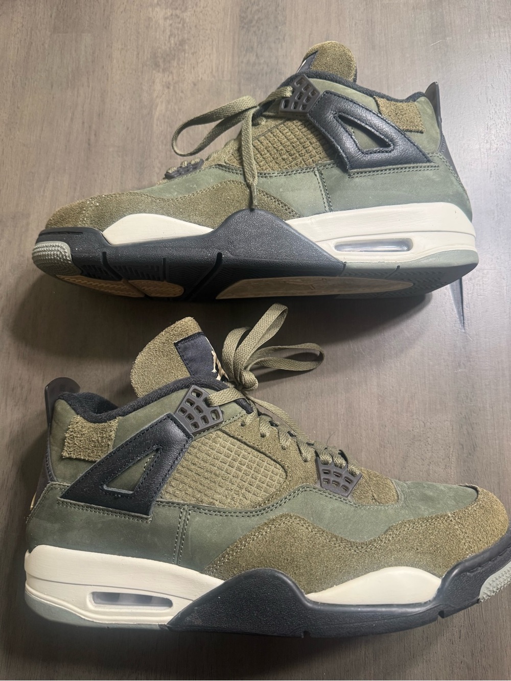 Nike Air Jordan 4 Retro Craft Men's Olive Green Sneakers - Picture 2 of 7